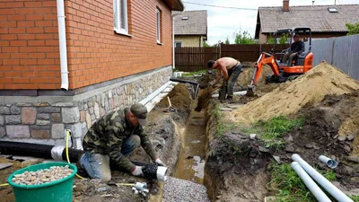 Дренаж вокруг дома в Ставрополе с персоналом под проект