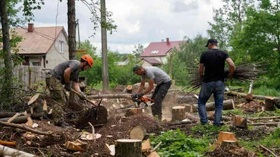 Расчистка участка под строительство разнорабочими в Ставрополе