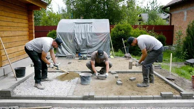 Устройство парковки под машину на дачном участке в Ставрополе