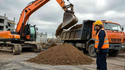 Погрузка грунта экскаватором с вывозом в Ставрополе - услуги разнорабочих